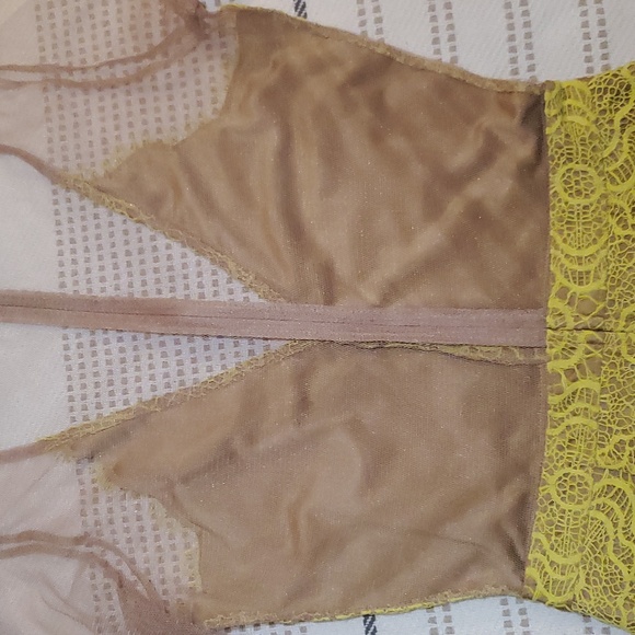 For Love & Lemons Chartreuse yellow lace dress - Picture 8 of 9